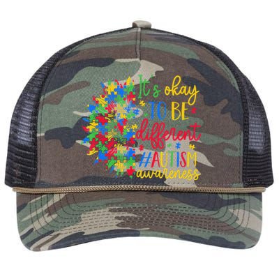 It'S Okay To Be Different Autism Awareness Support Retro Rope Trucker Hat Cap