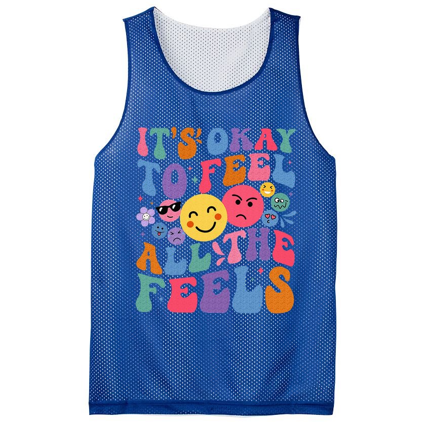 It's Ok To Feel All The Feels Emotions Mental Health Mesh Reversible Basketball Jersey Tank