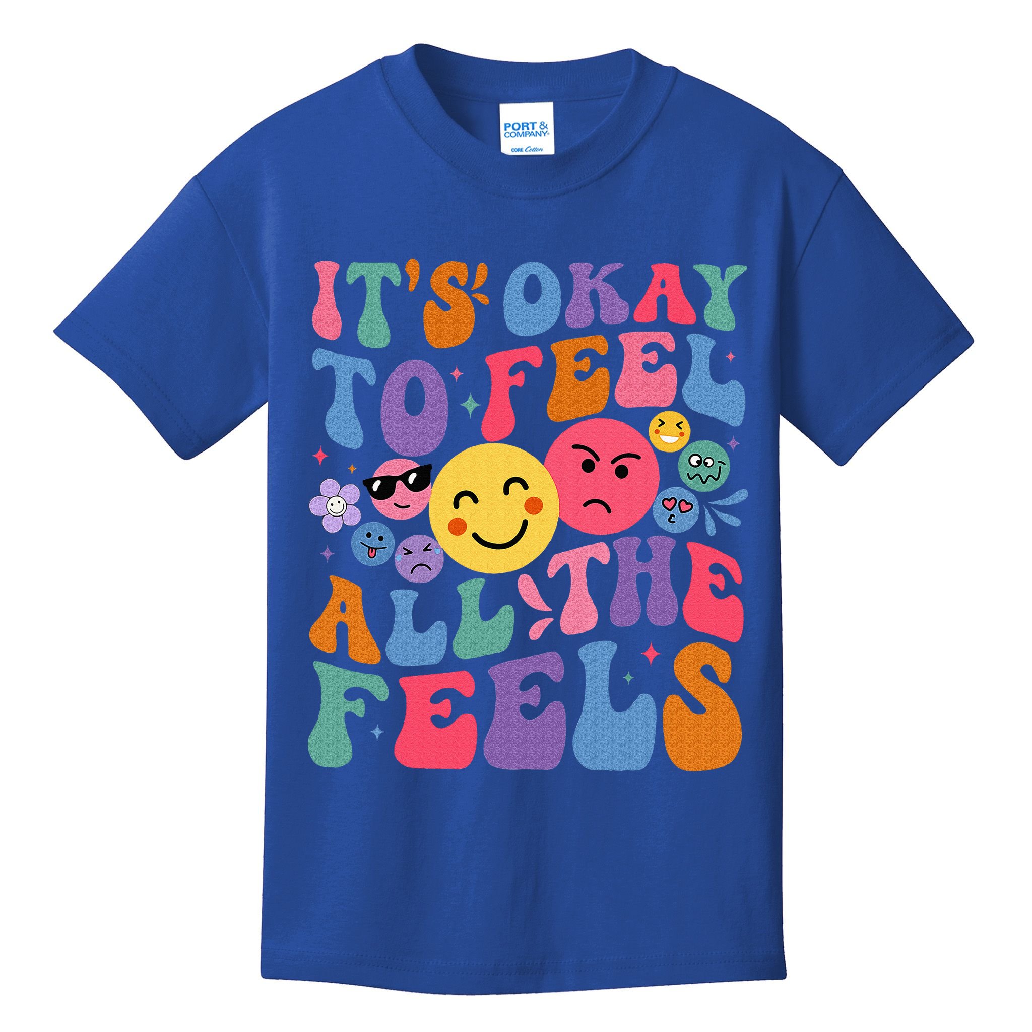 It's Ok To Feel All The Feels Emotions Mental Health Kids T-Shirt