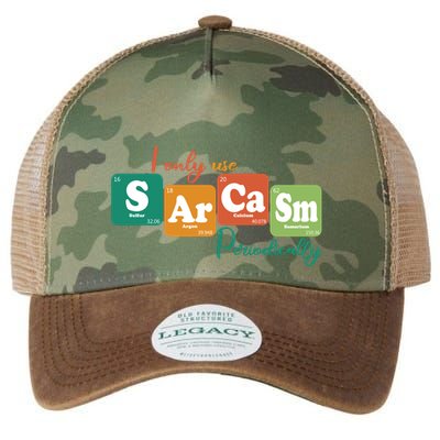 I Only Use Sarcasm Periodically Funny Sarcastic Periodic Table Of The Elements Legacy Tie Dye Trucker Hat