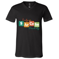 I Only Use Sarcasm Periodically Funny Sarcastic Periodic Table Of The Elements V-Neck T-Shirt
