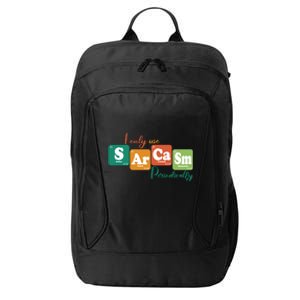 I Only Use Sarcasm Periodically Funny Sarcastic Periodic Table Of The Elements City Backpack