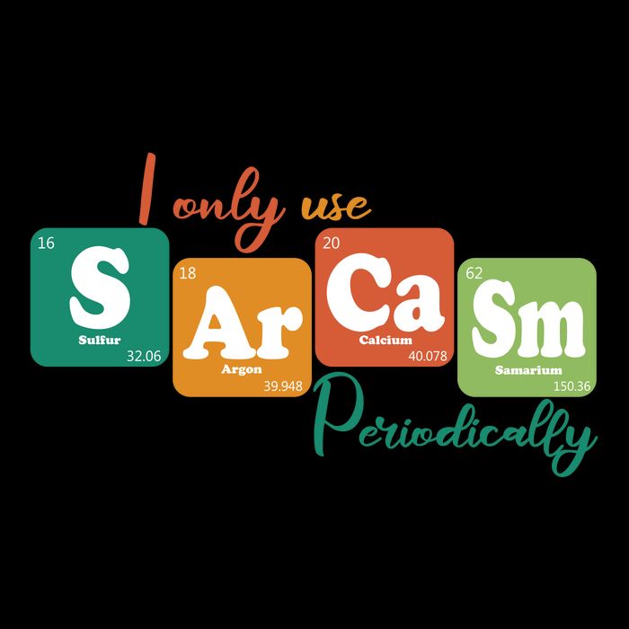 I Only Use Sarcasm Periodically Funny Sarcastic Periodic Table Of The Elements Bucket Hat
