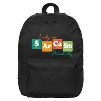 I Only Use Sarcasm Periodically Funny Sarcastic Periodic Table Of The Elements 16 in Basic Backpack