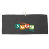 I Only Use Sarcasm Periodically Funny Sarcastic Periodic Table Of The Elements Large Microfiber Waffle Golf Towel