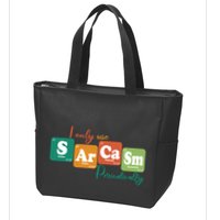 I Only Use Sarcasm Periodically Funny Sarcastic Periodic Table Of The Elements Zip Tote Bag