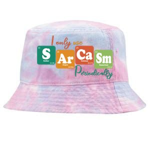 I Only Use Sarcasm Periodically Funny Sarcastic Periodic Table Of The Elements Tie-Dyed Bucket Hat