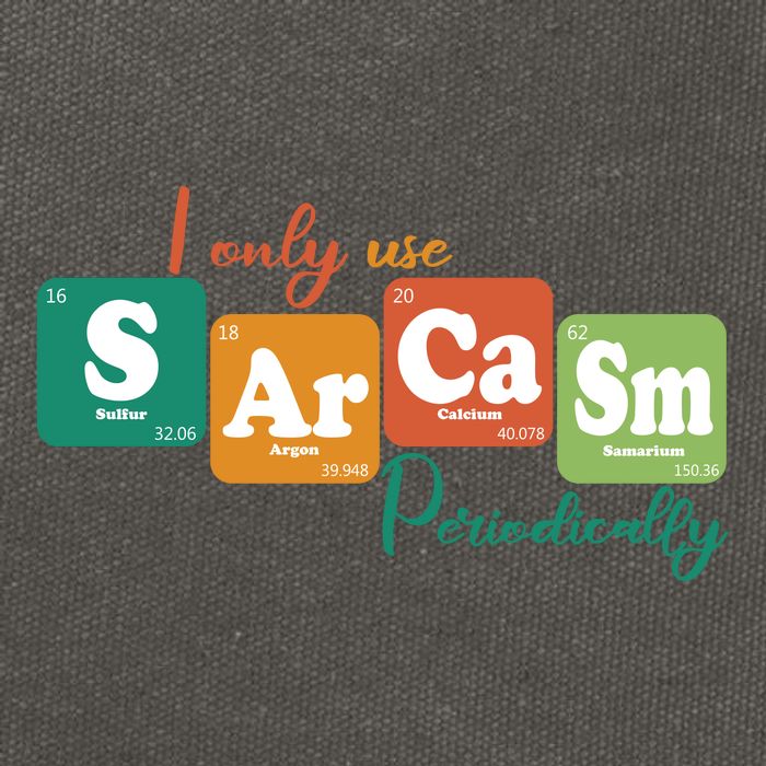 I Only Use Sarcasm Periodically Funny Sarcastic Periodic Table Of The Elements Cotton Canvas Backpack