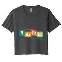 I Only Use Sarcasm Periodically Funny Sarcastic Periodic Table Of The Elements Crop Top