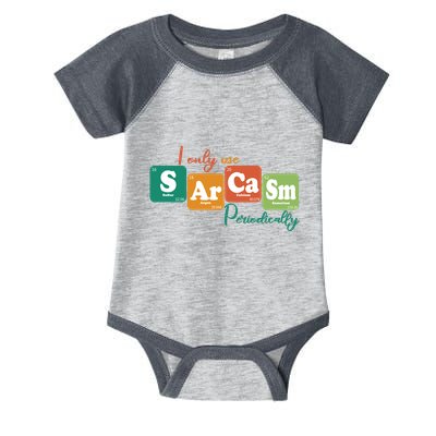 I Only Use Sarcasm Periodically Funny Sarcastic Periodic Table Of The Elements Infant Baby Jersey Bodysuit