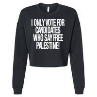 I Only Vote For Candidates Who Say Free Palestine Cropped Pullover Crew