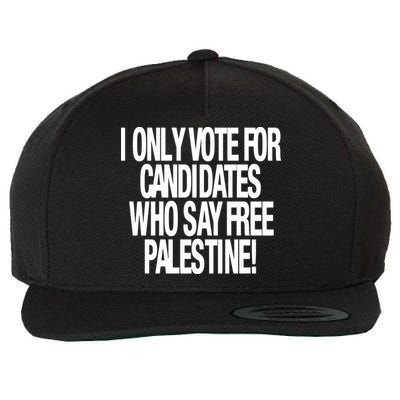 I Only Vote For Candidates Who Say Free Palestine Wool Snapback Cap