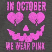 In October We Wear Pink Breast Cancer Pink Jackolantern Halloween Vector Backpack
