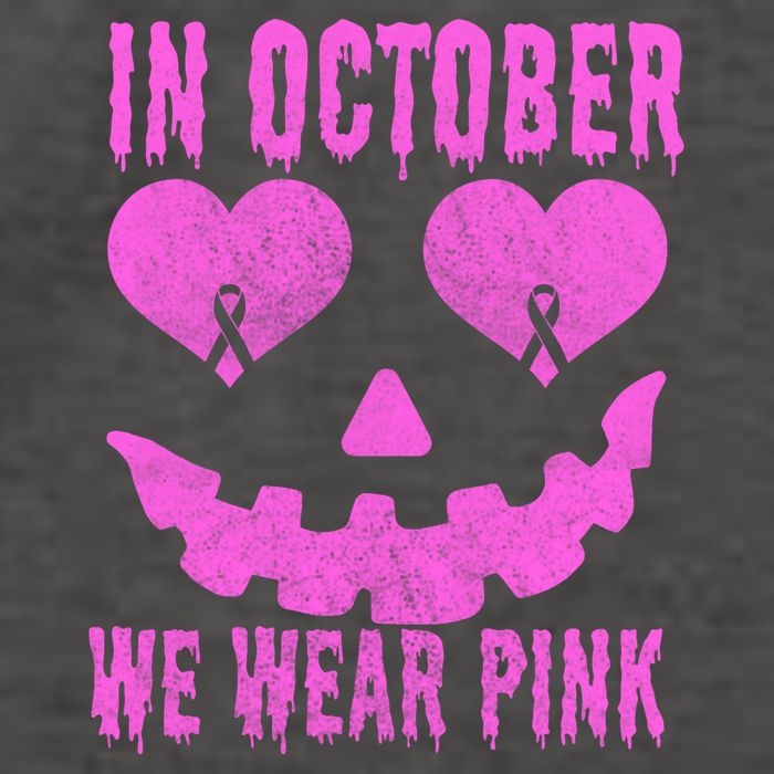 In October We Wear Pink Breast Cancer Pink Jackolantern Halloween Vector Backpack