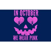 In October We Wear Pink Breast Cancer Pink Jackolantern Halloween Bumper Sticker