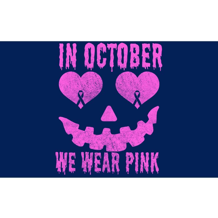 In October We Wear Pink Breast Cancer Pink Jackolantern Halloween Bumper Sticker