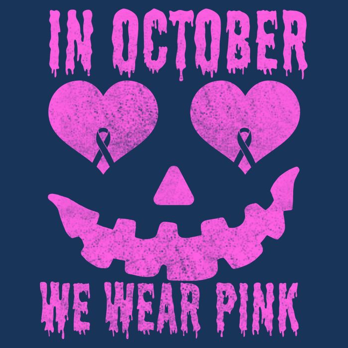 In October We Wear Pink Breast Cancer Pink Jackolantern Halloween Tank Top