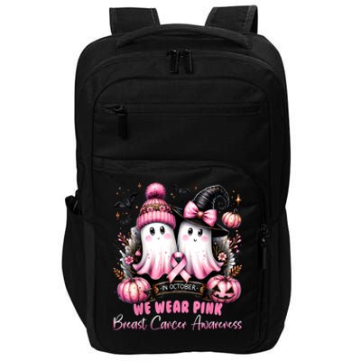 In October We Wear Ghost Witch Breast Cancer Awareness Impact Tech Backpack