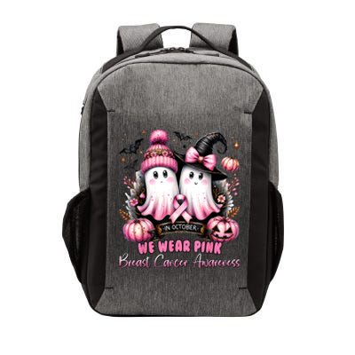 In October We Wear Ghost Witch Breast Cancer Awareness Vector Backpack