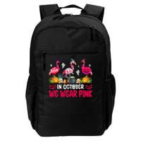 In October We Wear Pink Flamingos Breast Cancer Halloween Daily Commute Backpack