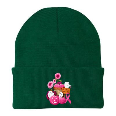 In October We Wear Pink Ghosts & Pumpkins For Breast Cancer Knit Cap Winter Beanie