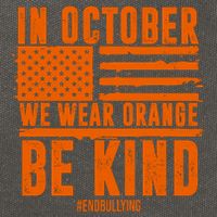 In October We Wear Orange Be Kind End Bullying Cotton Canvas Backpack