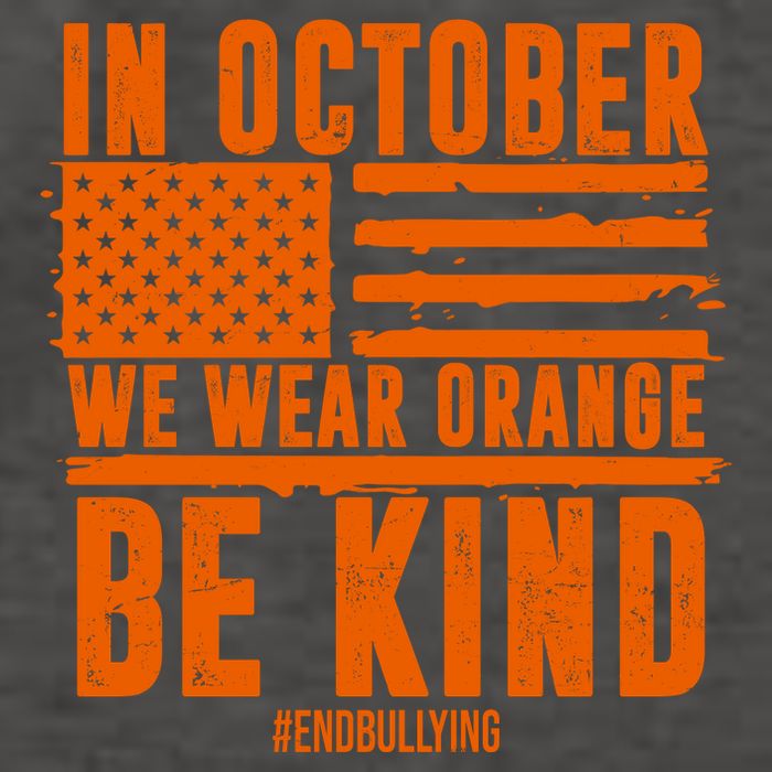 In October We Wear Orange Be Kind End Bullying Vector Backpack
