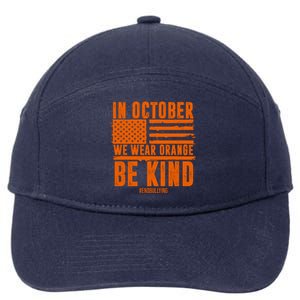 In October We Wear Orange Be Kind End Bullying 7-Panel Snapback Hat