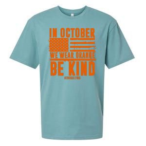 In October We Wear Orange Be Kind End Bullying Sueded Cloud Jersey T-Shirt