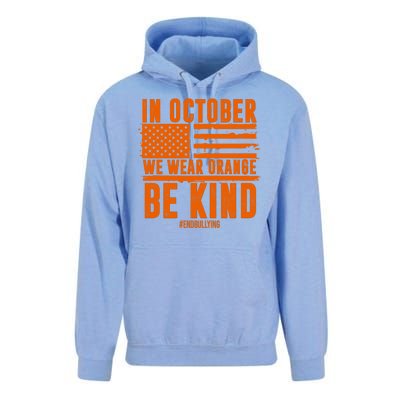 In October We Wear Orange Be Kind End Bullying Unisex Surf Hoodie