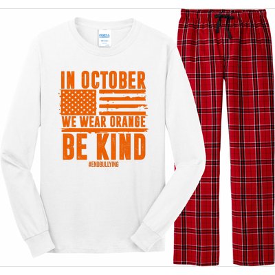 In October We Wear Orange Be Kind End Bullying Long Sleeve Pajama Set