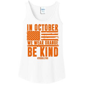 In October We Wear Orange Be Kind End Bullying Ladies Essential Tank