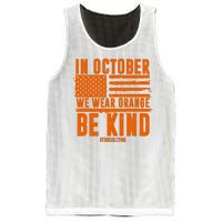 In October We Wear Orange Be Kind End Bullying Mesh Reversible Basketball Jersey Tank