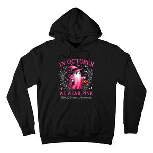 In October We Wear Ghost Witch Breast Cancer Awareness Hoodie