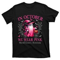 In October We Wear Ghost Witch Breast Cancer Awareness T-Shirt