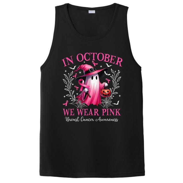 In October We Wear Ghost Witch Breast Cancer Awareness PosiCharge Competitor Tank