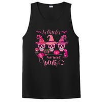 In October We Wear Pink Skull Witch Breast Cancer Awareness PosiCharge Competitor Tank