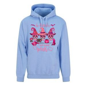 In October We Wear Pink Skull Witch Breast Cancer Awareness Unisex Surf Hoodie