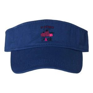 In October We Wear Pink Thanksgiving Breast Cancer Awareness Valucap Bio-Washed Visor