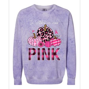 In October We Wear Pink Pumpkin Breast Cancer Awareness Colorblast Crewneck Sweatshirt