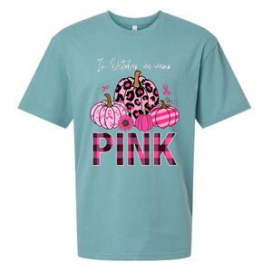 In October We Wear Pink Pumpkin Breast Cancer Awareness Sueded Cloud Jersey T-Shirt