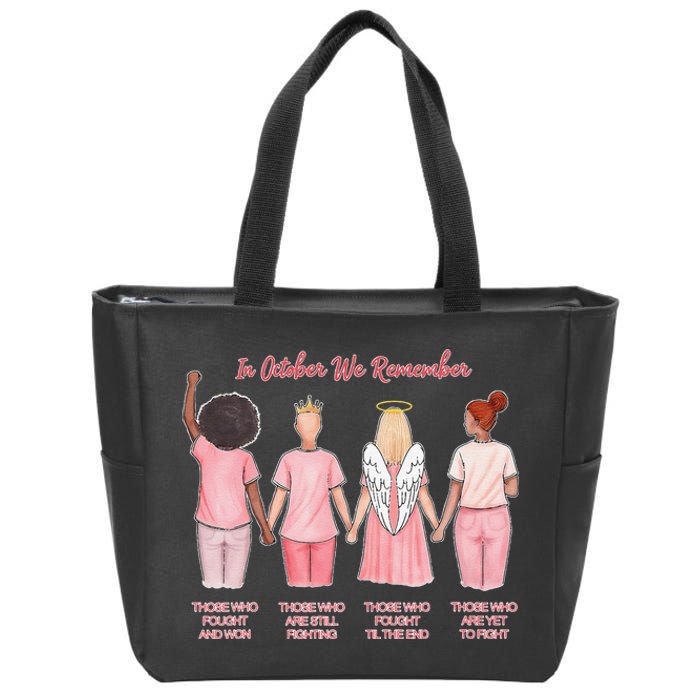 In October We Remember Those Who Fought And Won Women Zip Tote Bag