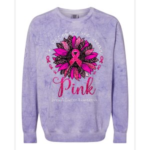 In October We Wear Pink Sunflower Breast Cancer Awareness Colorblast Crewneck Sweatshirt