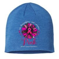 In October We Wear Pink Sunflower Breast Cancer Awareness Sustainable Beanie