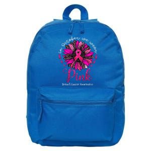 In October We Wear Pink Sunflower Breast Cancer Awareness 16 in Basic Backpack