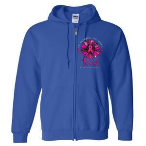 In October We Wear Pink Sunflower Breast Cancer Awareness Full Zip Hoodie