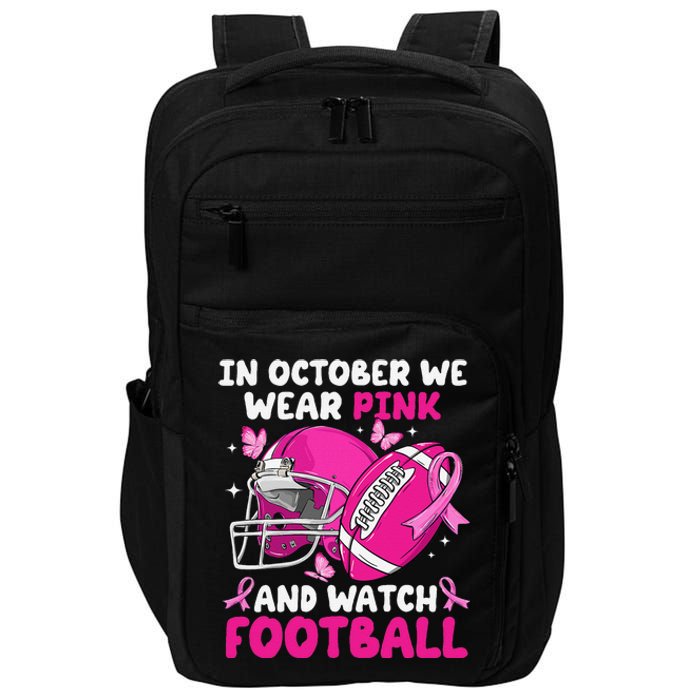 In October We Wear Pin.K Football Breast Cancer Awareness Impact Tech Backpack