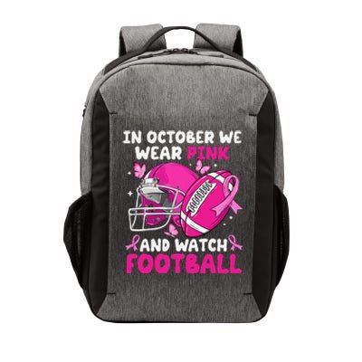 In October We Wear Pin.K Football Breast Cancer Awareness Vector Backpack