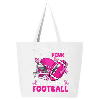 In October We Wear Pin.K Football Breast Cancer Awareness 25L Jumbo Tote