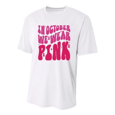 In October We Wear Pink Breast Cancer Awareness Youth Performance Sprint T-Shirt